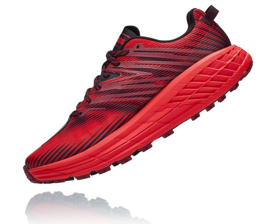 Hoka Australia One One Speedgoat 4 - Mens Trail Shoes Red - XQJOK-3562